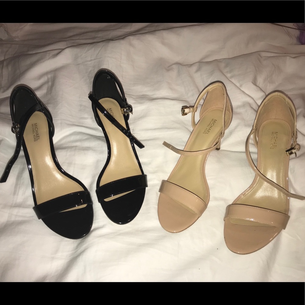 Michael Kors Simone Sandals, 8M, Nude + Black